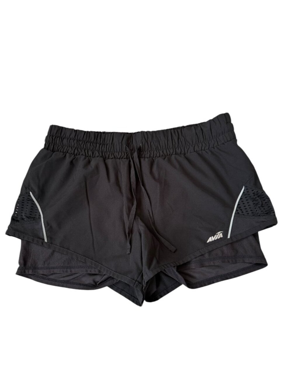Avia women's black athletic shorts elastic drawstring waist size medium 8-10